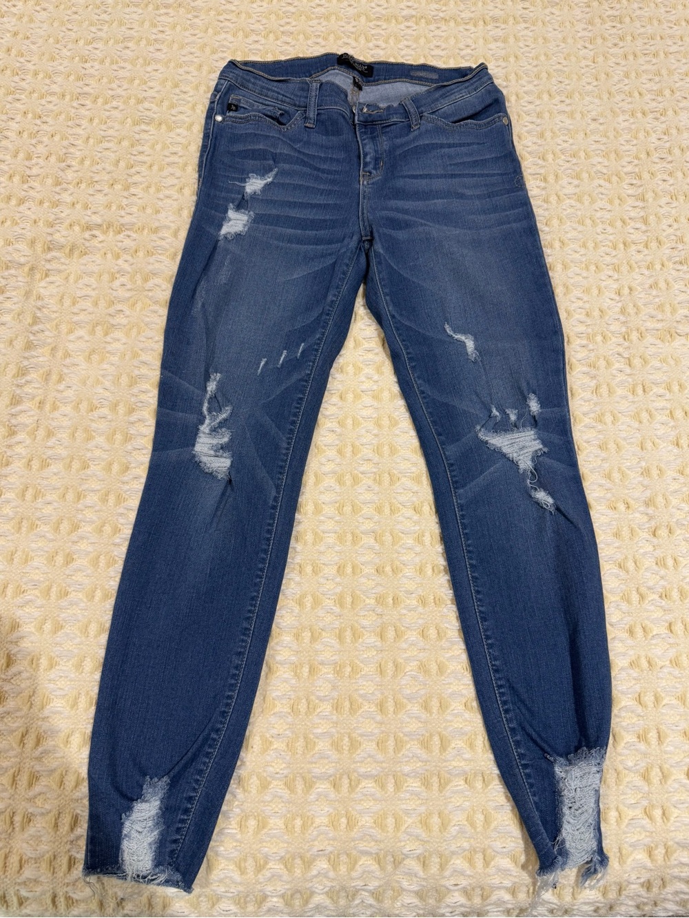 Judy Blue Medium Blue Distressed Skinny Jeans